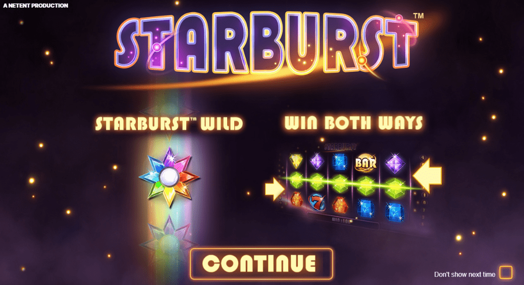 Play Starburst slot game